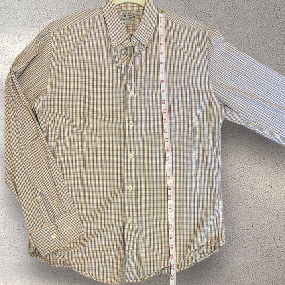 J. Crew Men's blue and orange Checkered Shirt sz M - Picture 8 of 9
